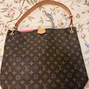 Elegant Louis Vuitton Monogram Shoulder Bag in Brown and Tan